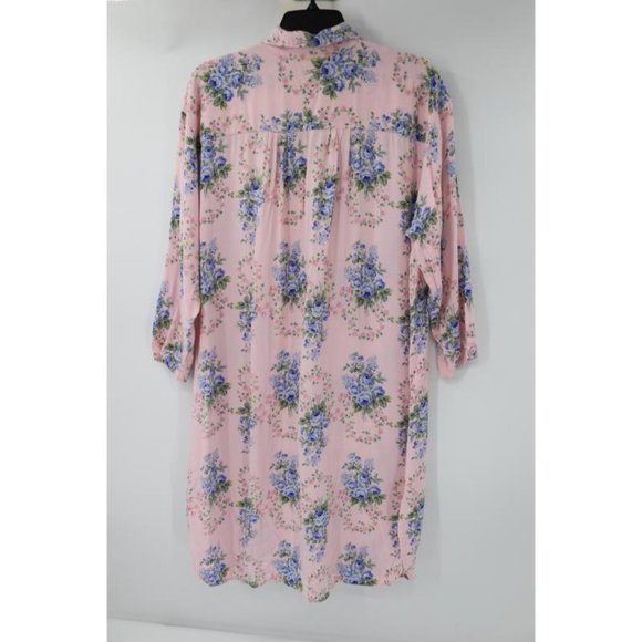 Victorias secret shirt dress women's M/L long sleeve floral button up lace trim - Picture 7 of 12